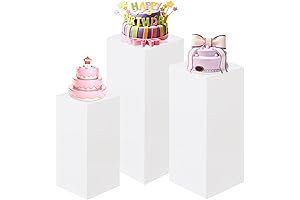3PCS Square Metal Pedestal Stands for Parties