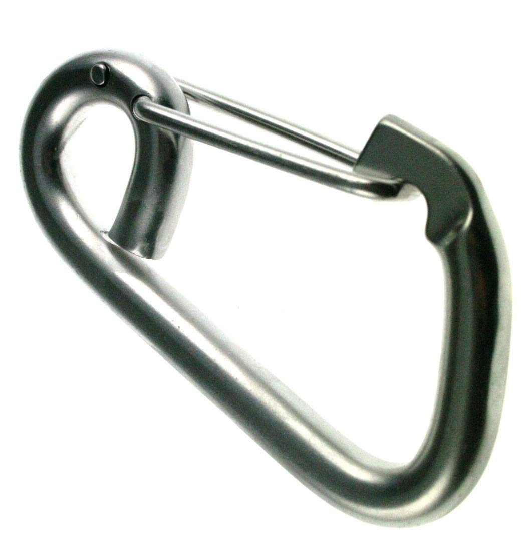 3 Moschettoni Grandi In Acciaio Inox M12 - 12x140 Mm, Portata 400 Kg, Per Campeggio, Altalene, Sicurezza