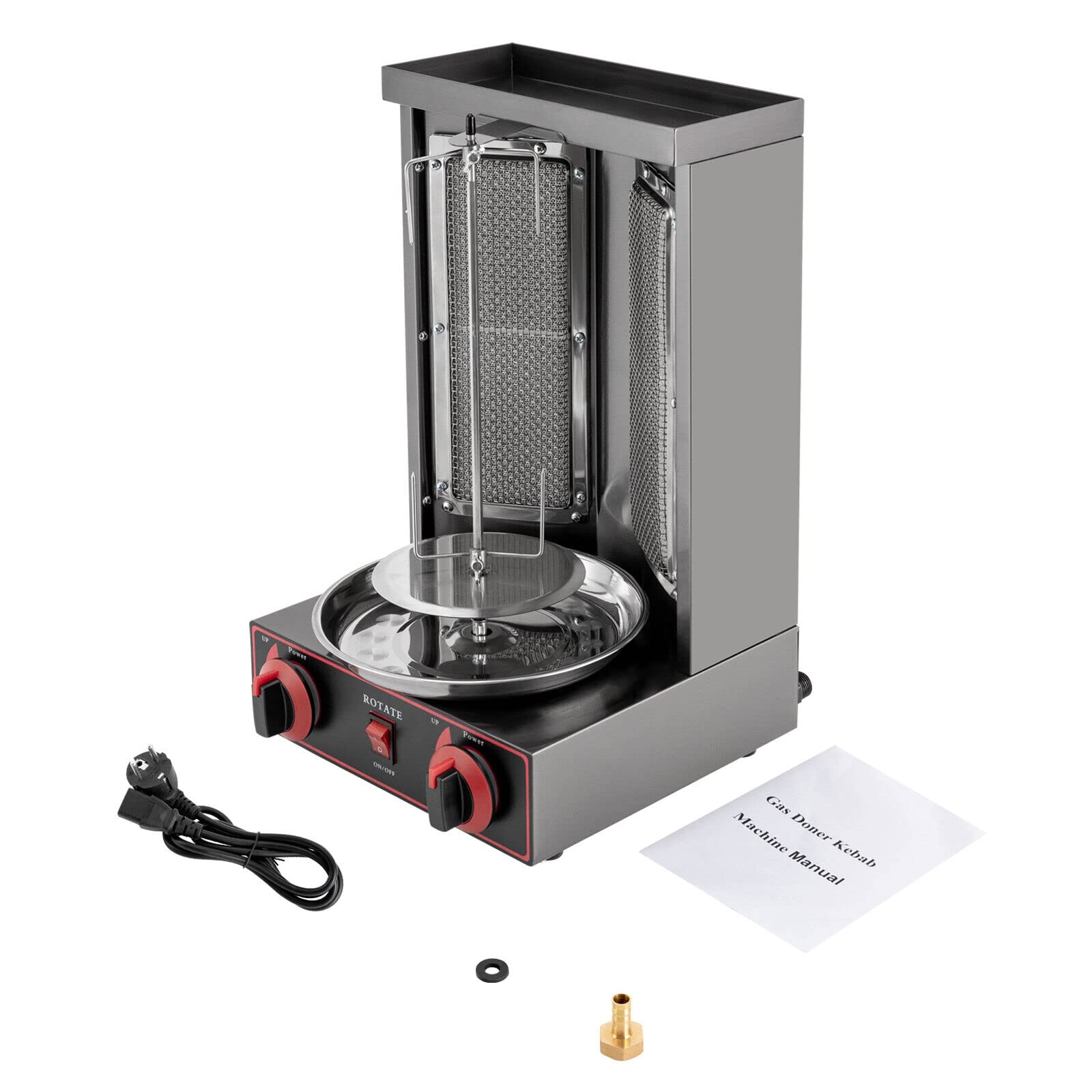 DönerGrill a gas Kebab Machine, Macchina elettrica GPL Kebab Vertical Gyrosgrill Grill Grill con interruttore di regolazione della temperatura 3000 W 220 V