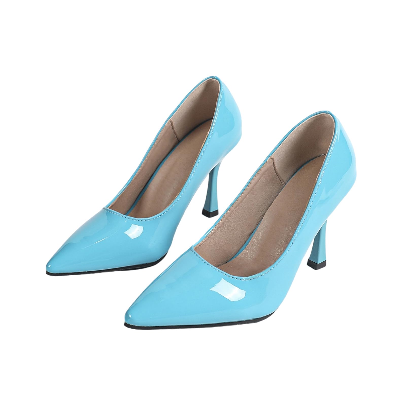 Décolleté comode da donna a larghezza ampia con tacco 9CM e senza chiusura | Eleganti scarpe da ufficio per feste, per cocktail e invitati a matrimoni