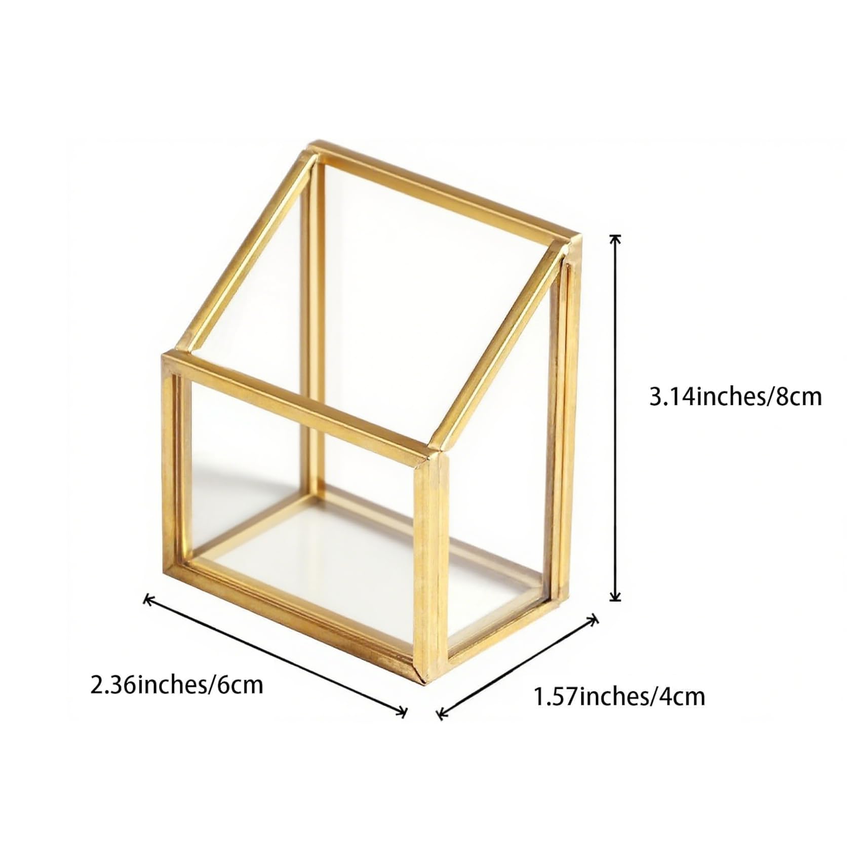 Photo 1 of Feyarl Gold Glass Vertical Business Card Holder