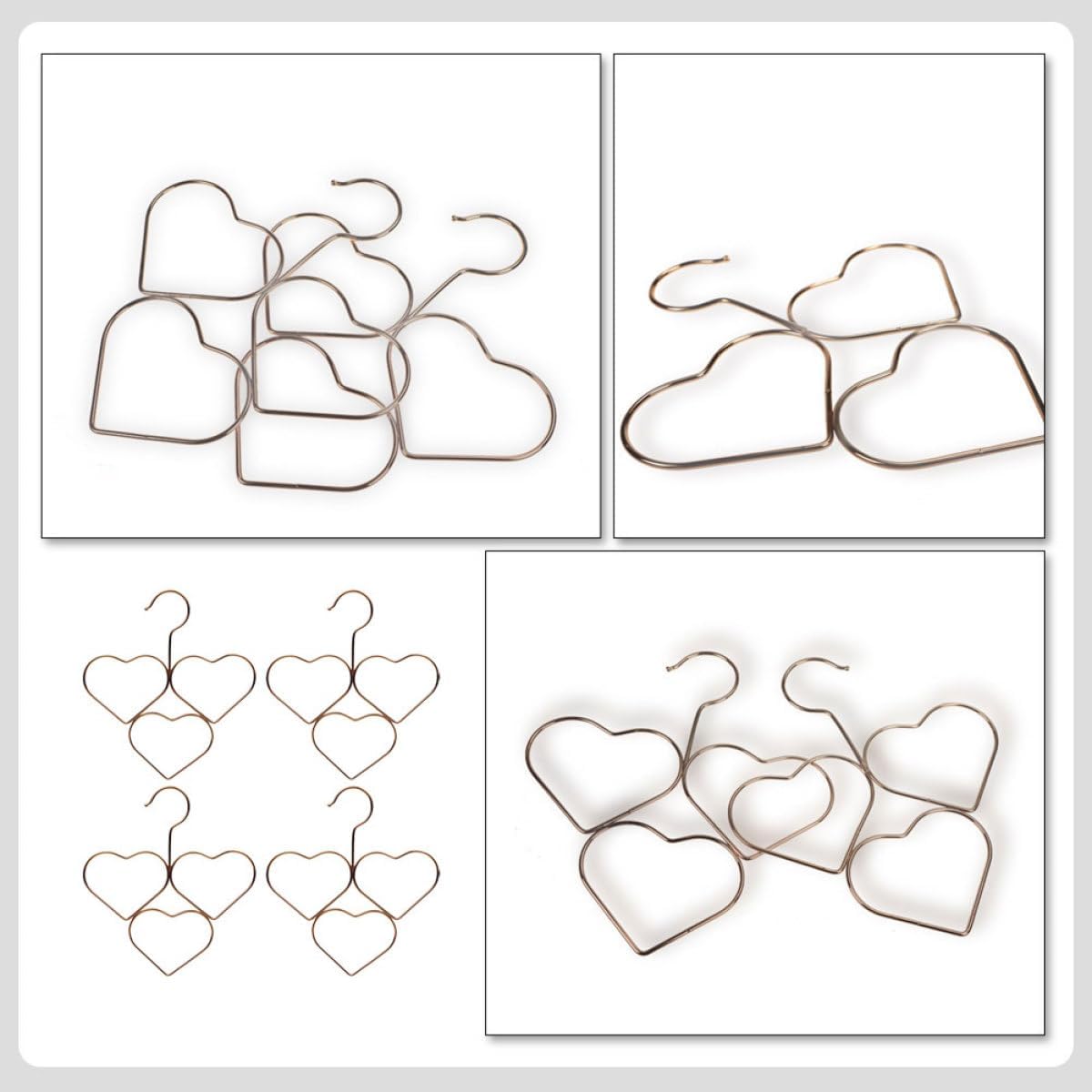 4 Pack Heart Scarf Hangers Iron Tie Organizer for Closet Storage