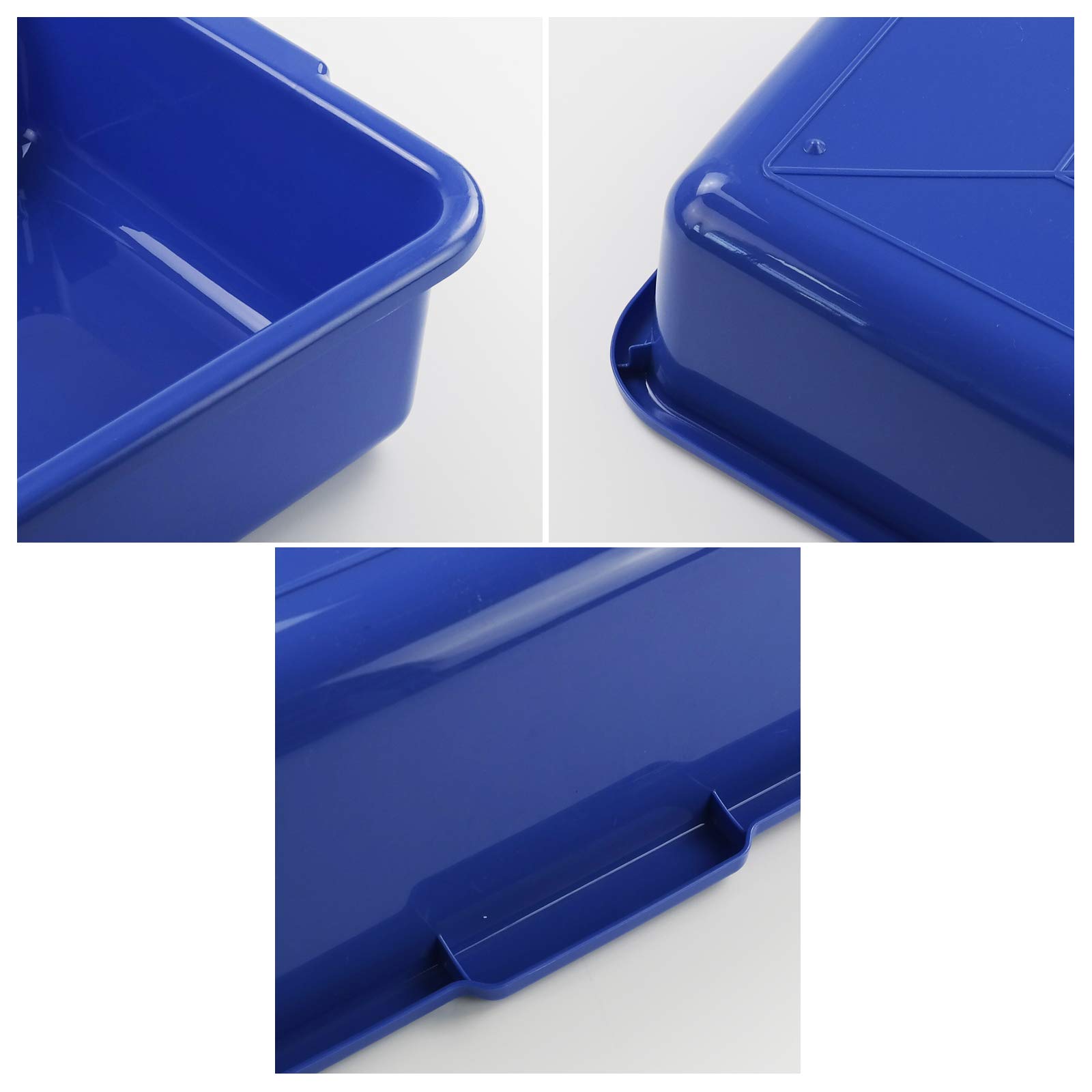 Xyskin Paquete de 4 Cuencos para Lavar, Bandeja de Almacenamiento de Alimentos Poco Profunda, Recipiente de Plástico para Tina de Autobús, Color Azul