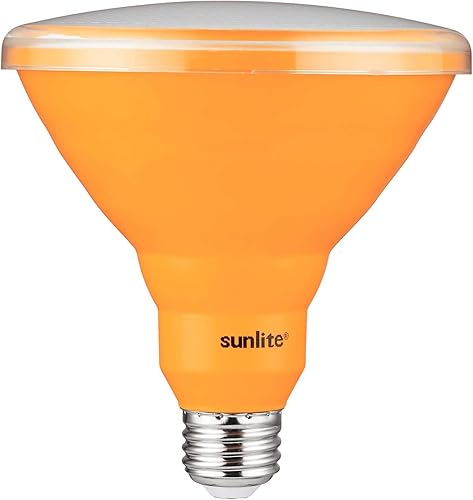 Sunlite 81479 Bombilla LED empotrable PAR38 de color, 15 vatios (equivalente a 75 W), base mediana (E26), reflector, certificación ETL, ámbar, 1