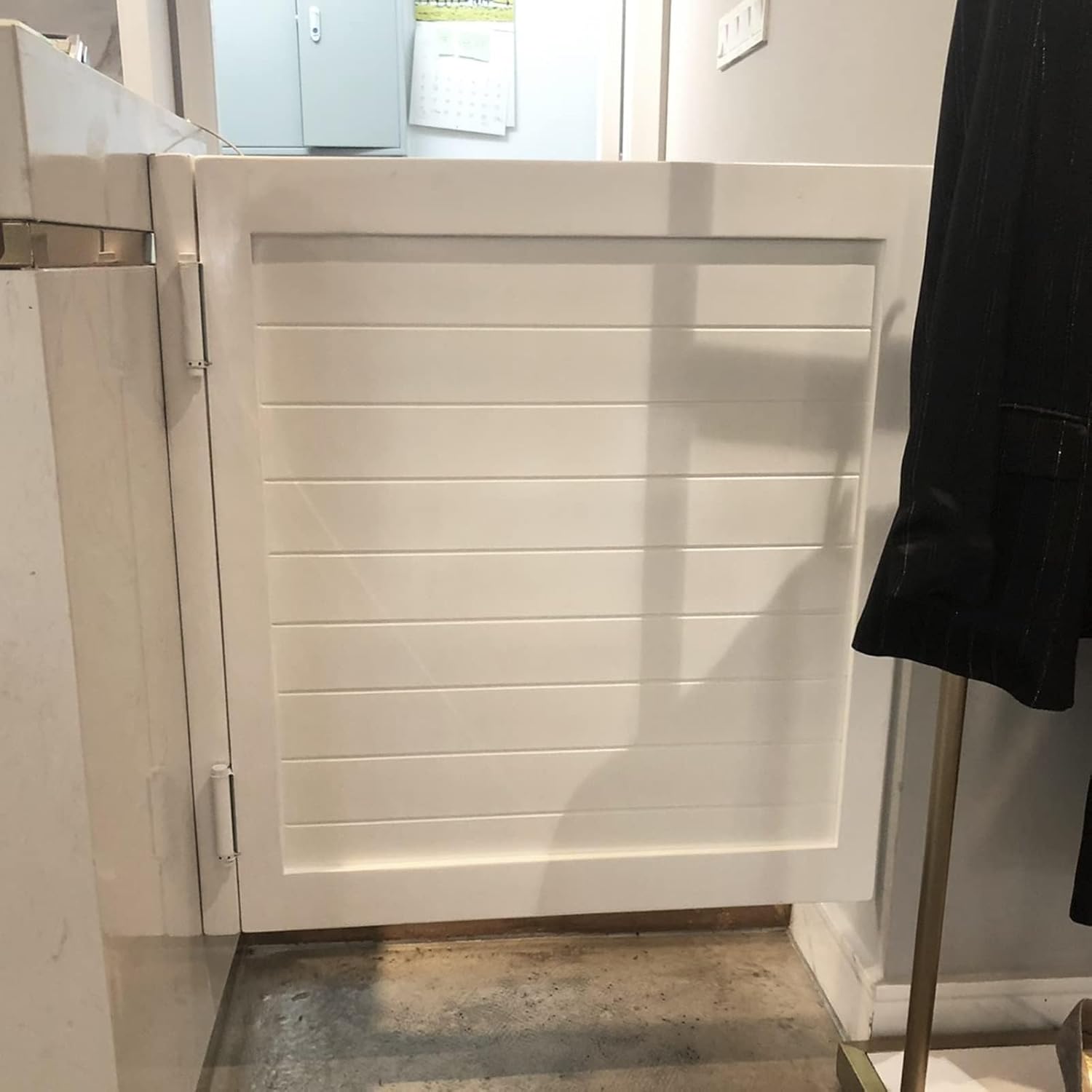 Wood Shutters Swinging Doors for Kitchen/ Doorway/ Bathroom/ Cafe, 24 28 32 36 40 43 48 Inch Wooden Corridor Cowherd Partition Door Auto Close, Easy to Install ( Color : A , Size : W50cmxH90cm(19.7"x3