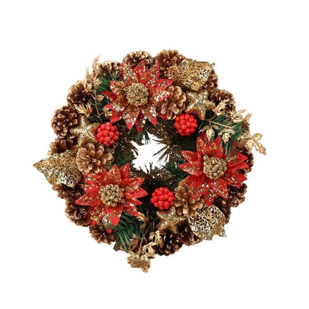Guirlande De Noël Fleurs Artificielles Berry Pine Cone À La Main Arbre De Noël Porte Suspension Guirlande Décoration De Noël