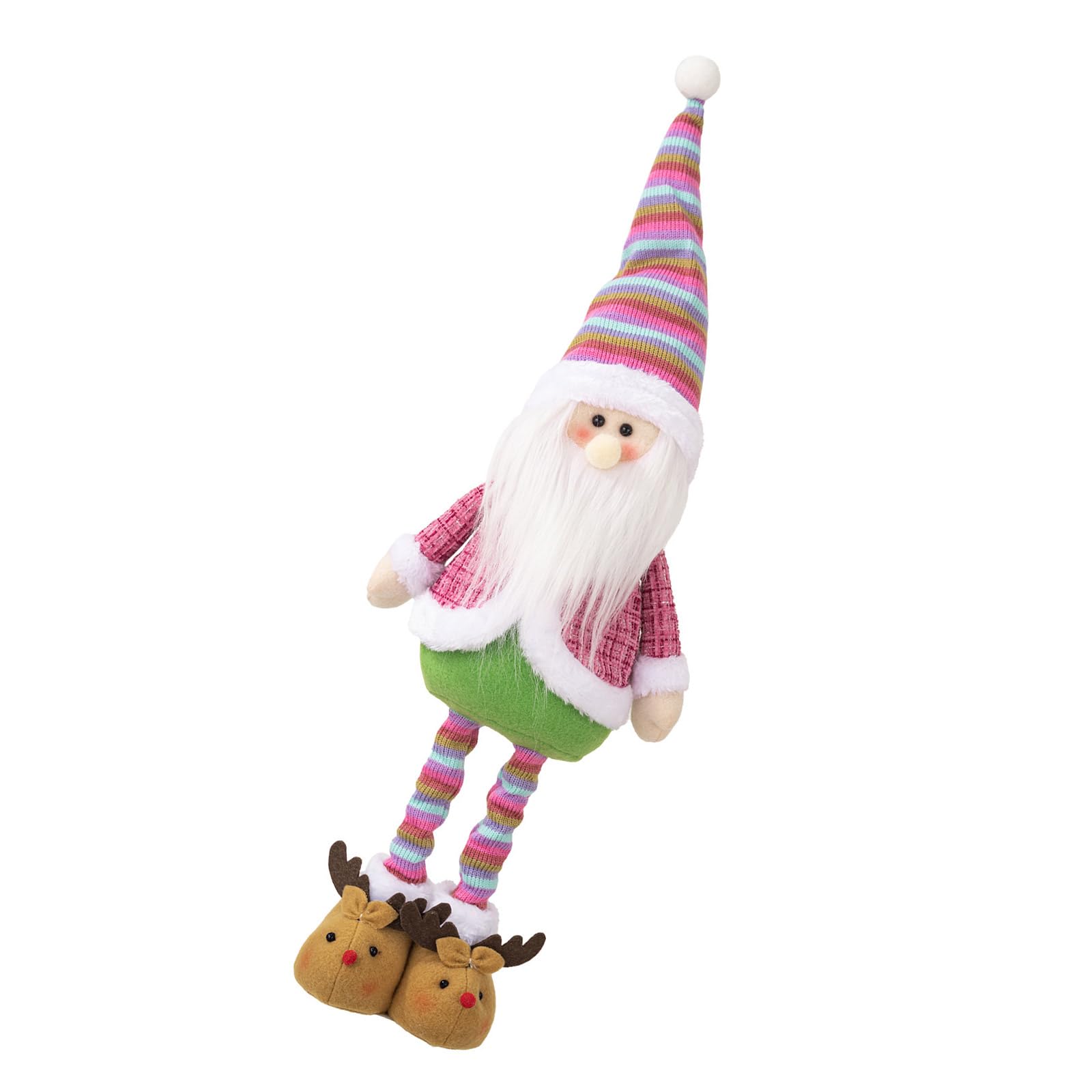 Tsophreniq Christmas Dolls Figurine Festival Telescopic Santa/Snowman with Extendable Legs Holiday Plush Toy Decoration Holiday Plush Toy