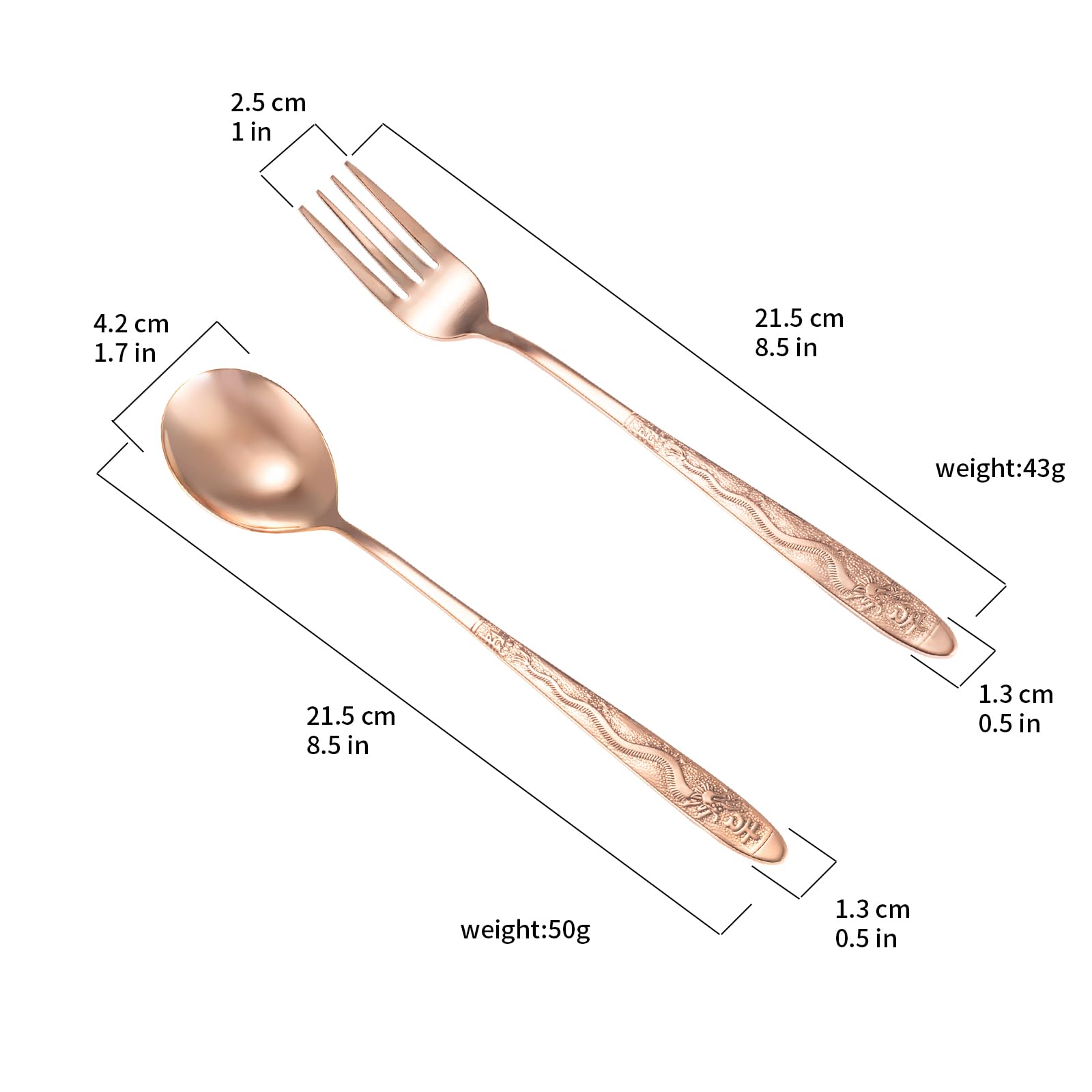Utensilios de cobre puro al 99,99 %, cubiertos de cobre con hermoso significado chino, adecuados para cocina, hogar, boda, fiesta, apto para lavavajillas (1 tipo)