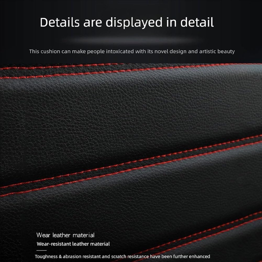 Vordersitze Set Auto Sitzbezüge für Hyundai Kona/Kona Hybrid/N/N Line, Leder Atmungsaktiv Verschleißfest Schonbezug Autositz Wasserdicht rutschfest Vordersitze,A Red
