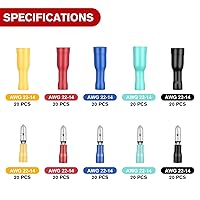 Vista 79 de Nilight 540 conectores de alambre termorretráctiles, impermeables, kit de terminales eléctricos marinos automotrices, anillo, horquilla, espada