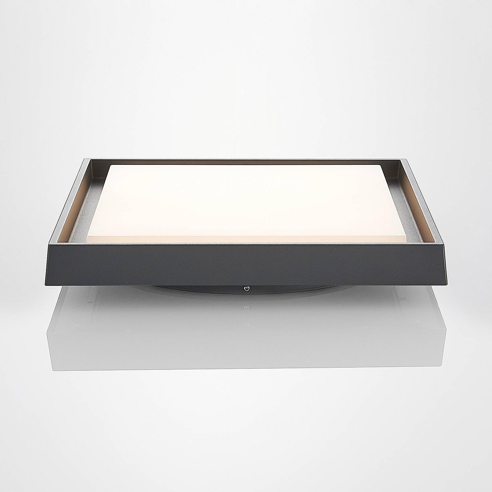Lucande Plafoniere LED (Moderno) colore Grigio, in Alluminio lampadina inclusa lampada da esterni per giardino terrazzo balcone e casa plafoniera