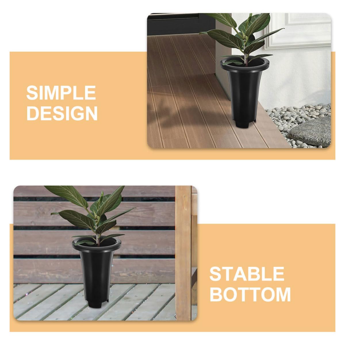 Sewroro Lot de 10 Pots de Pépinière à Orchidées Noirs Extra Grands Ronds en Plastique PP Épais et Respirant 159 MM Diamètre X 249 MM Hauteur pour Jardinage et Culture en Intérieur et