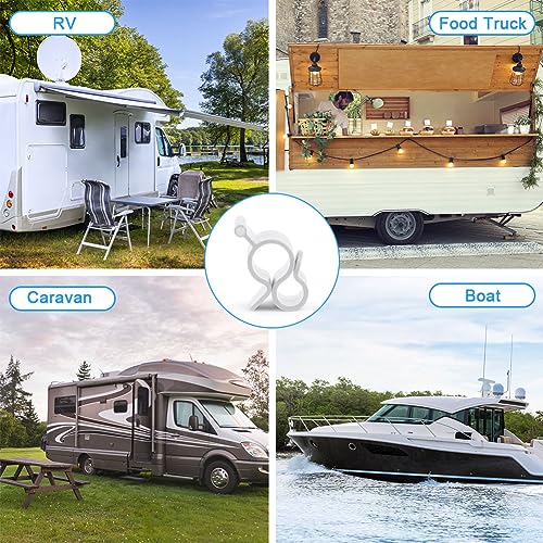 URAQT RV Awning Hooks, 20 PCS RV Awning Accessory Hangers, Camping Awning Hook, Piping Rail Accessories for Motorhome, Caravan, Christmas Party, Camping Tent, Indoor and Outdoor Decoration (B-White) - Image 6