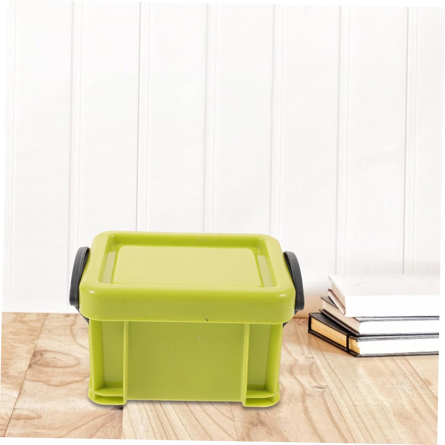 HOMSFOU 9pcs Stackable Mini Storage Boxes Plastic Jars Lids for Craft Accessories Earrings Necklaces Bracelets