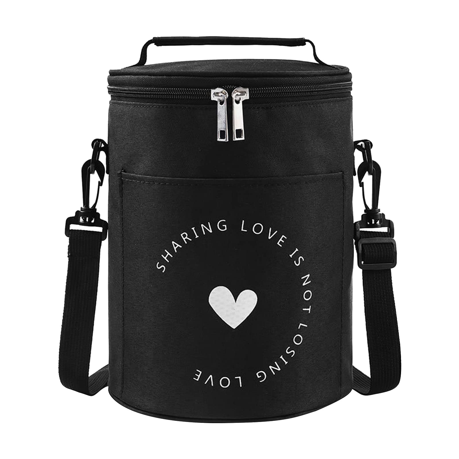 Borsa Termica 9L Impermeabile con Tracolla Regolabile per Ufficio Scuola Picnic (Nero)
