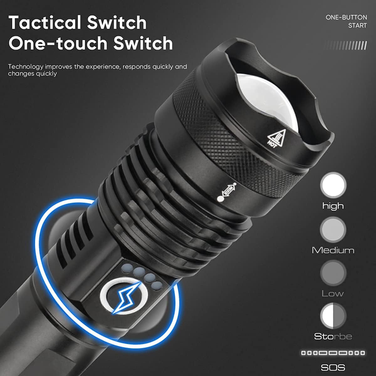 Rechargeable Flashlight Waterproof Tactical Emergency Image