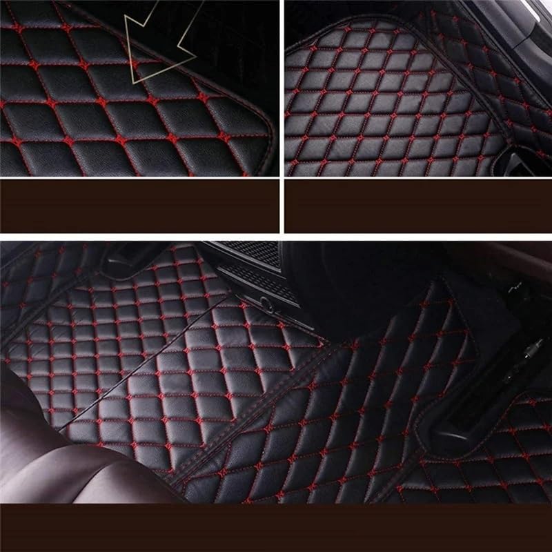 Fußmatten Für Vw Für Golf Für Mk7 5G 2012‑2020 Leder Fußmatten Fuß Liner Wasserdicht Anti Slip Innen Custom Car teppichAuto(Striped Yellow)
