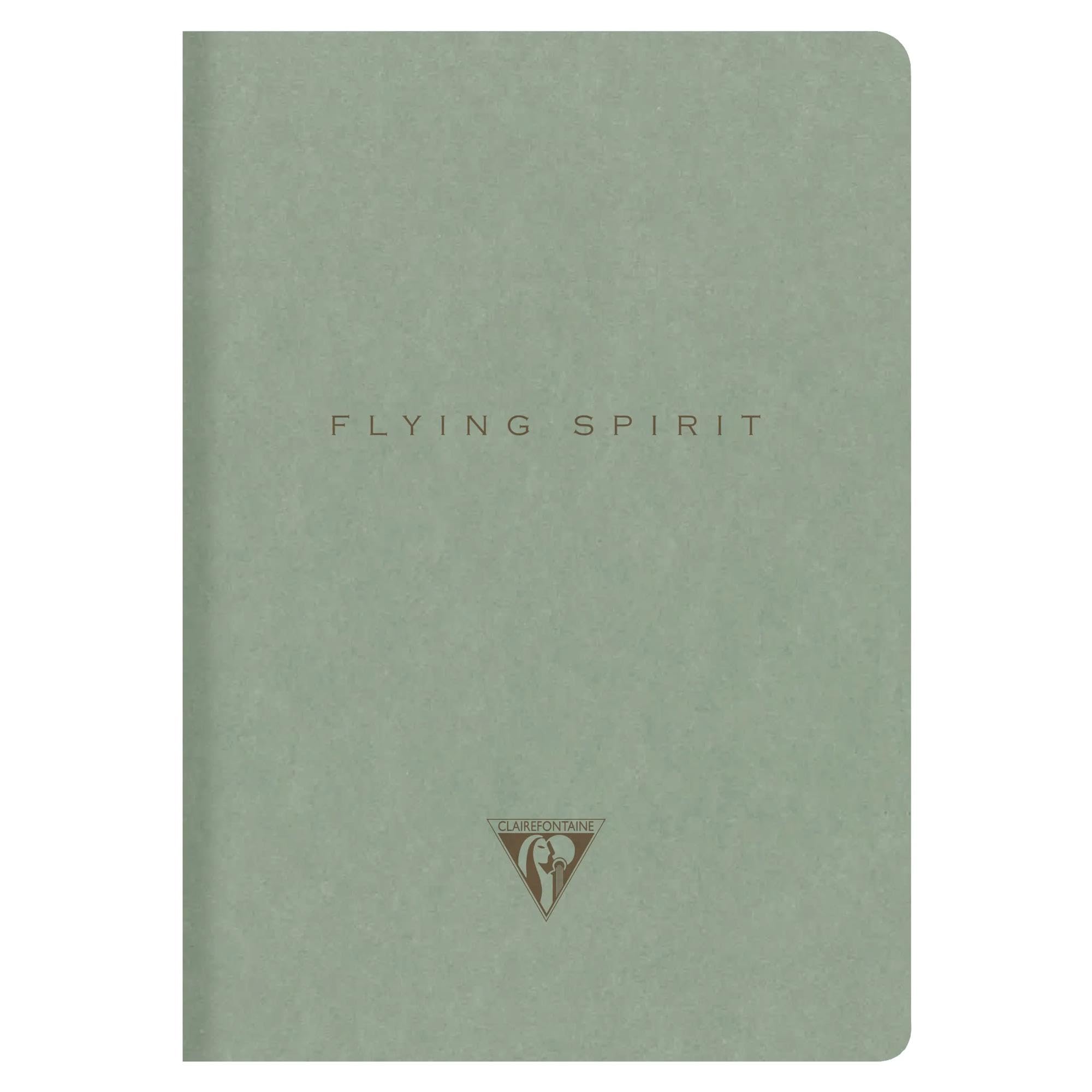 Clairefontaine - 107536C - Stitched Notebook Flying Spirit A5-14,8x21cm 96 Lined Pages Ivory Paper 90g, Grey Green Hard Cover - 5 Prints, Random delivery