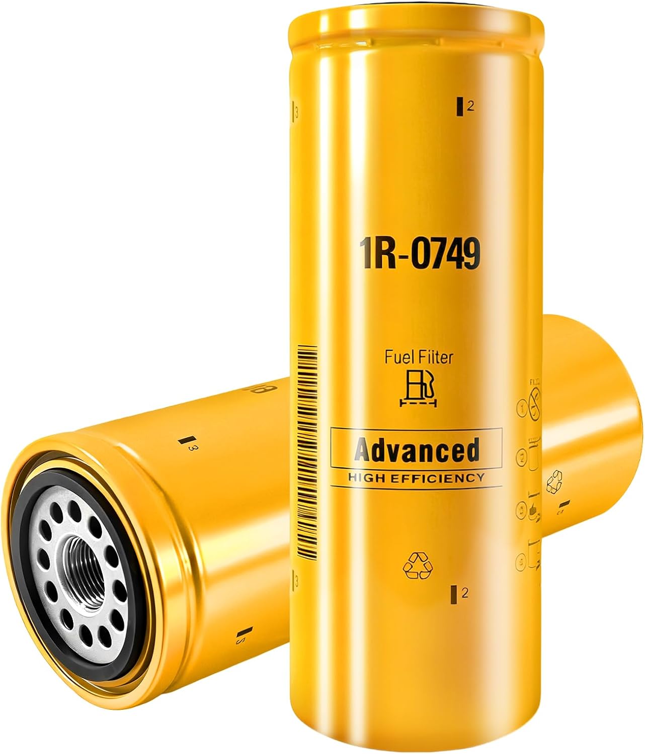 1R-0749 Fuel Filter Compatible with Caterpillar for Cat for Duramax Diesel Engine Advanced High Efficiency 2 Micron Absolute Cellulose Media Filters Particles 1R0749 BF7587 FF5319 4003 1PCS