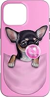Vista 19 de Black Chihuahua Dog in Pocket with Bubble Gum Case for iPhone 17
