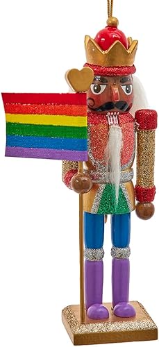 Kurt S. Adler Adorno de cascanueces del orgullo gay afroamericano afroamericano de 6 pulgadas ~ Love is Love