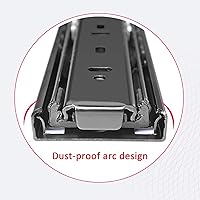 Vista 5 de 1 par de rodamientos de bolas silenciosos, extensión completa, cierre suave, correderas de cajones de montaje lateral, para gabinetes