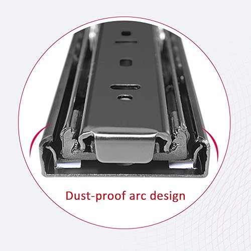 Miniatura 5 de 1 par de rodamientos de bolas silenciosos, extensión completa, cierre suave, correderas de cajones de montaje lateral, para gabinetes de