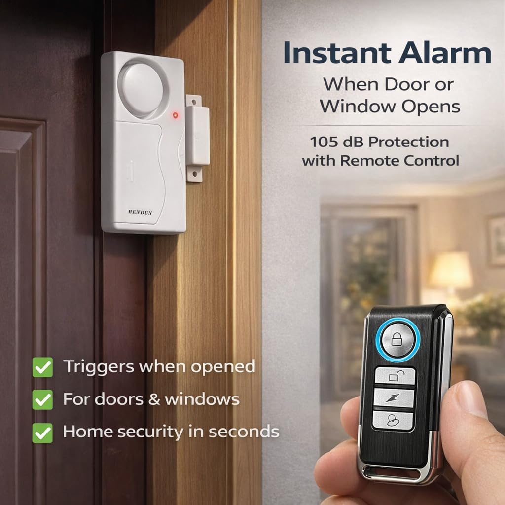 HENDUN Alarma Multiusos Blancas A038 con Control Remoto