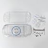 Hzxkqmil 交換用フルハウジングシェルケース Sony PSP 3000 PSP3000コンソール用 フロントバックカバー フェイスプレート ボタンネジセット 透明ホワイト