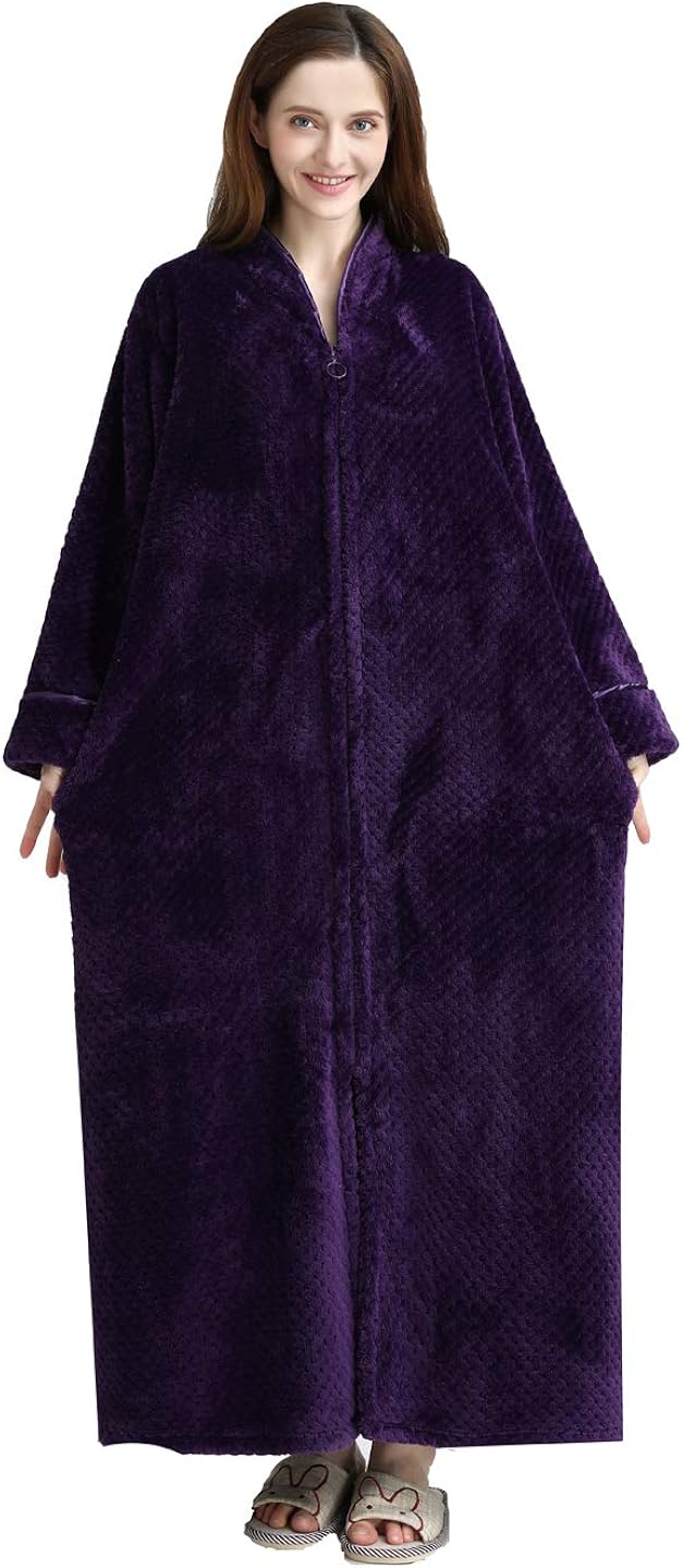Plus size fleece dressing gown uk Clearance