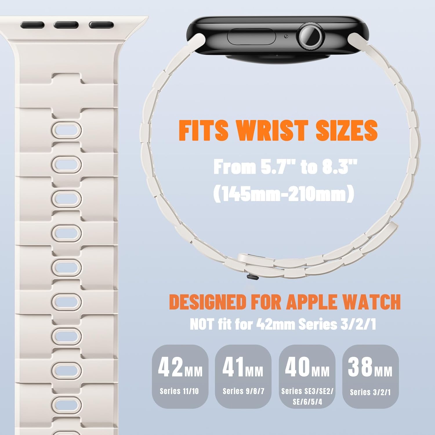 Bandletic Magnetic Silicone Watchband Compatible with Apple Watch Band 44mm 45mm 46mm 49mm 42mm 41mm 40mm 38mm Men Women, Strong Magnet Sport Strap for iWatch Series 11 10 9 8 7 6 5 4 Ultra SE 3 2 1