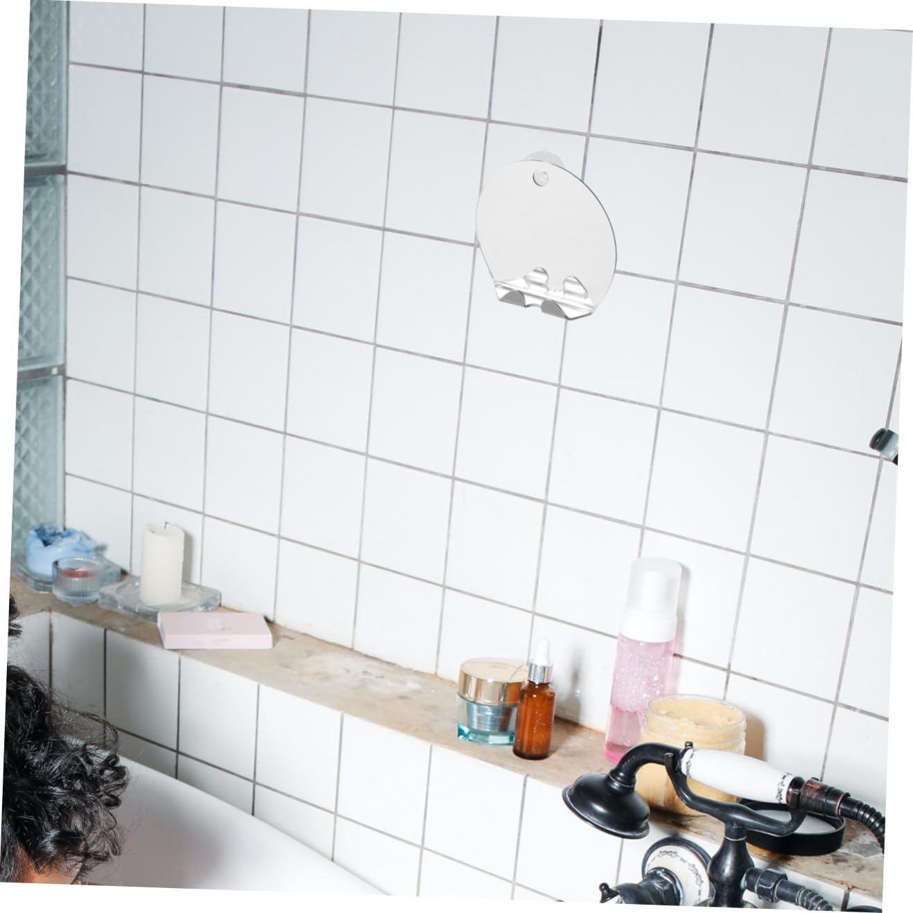 Fog-Proof Acrylic Bathroom Mirror Set for Men Shaving and Makeup, Round Anti-Fog Shower Mirror for Travel and Household Use