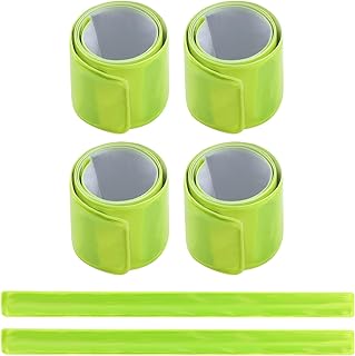 Lot de 6 bandes réfléchissantes pour vélo, réflecteurs verts, protection de pantalon, brassards lumineux, bandes de pantal...