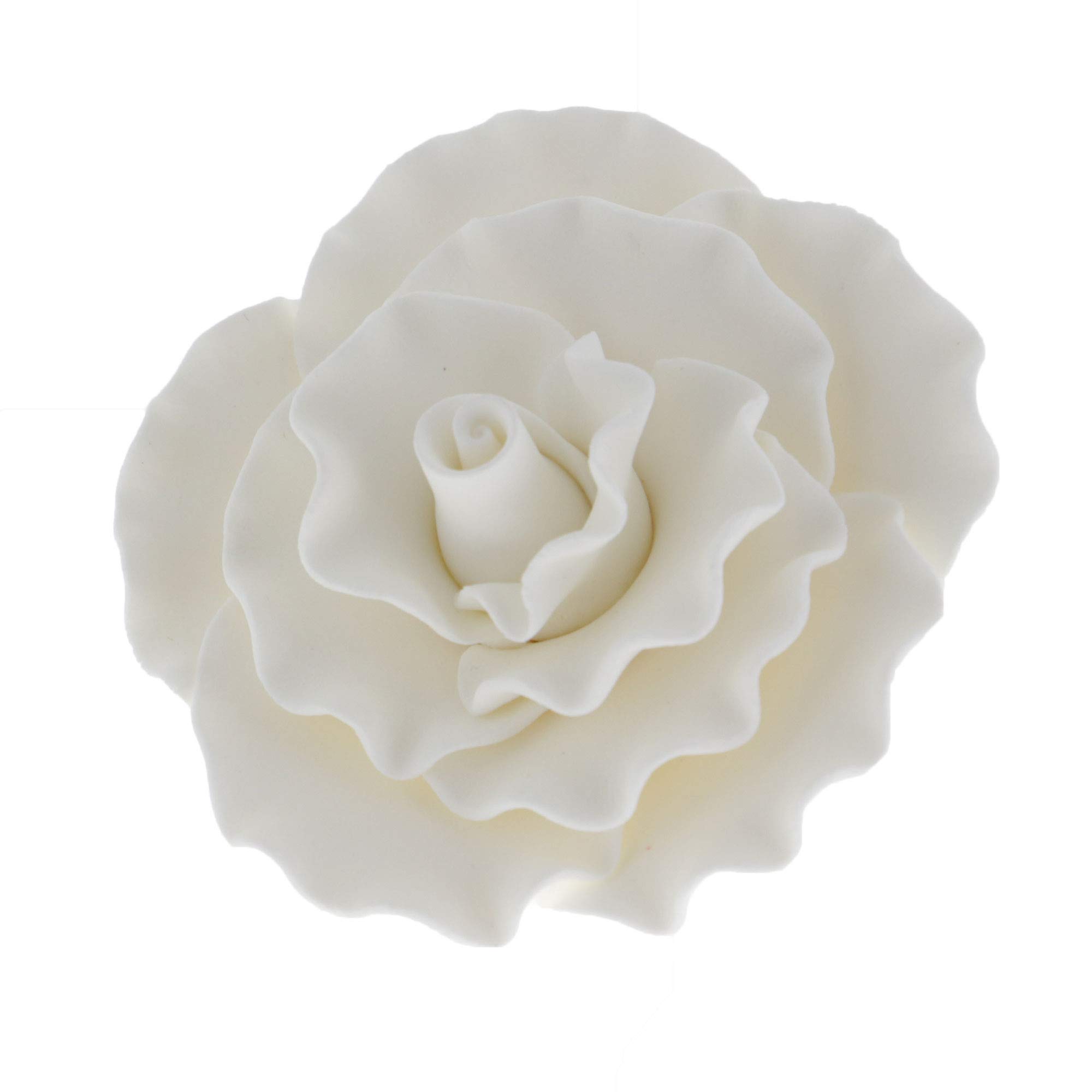 Global Sugar Art Aussie Rose White Sugar Cake Flower Large, 8 Count by Chef Alan Tetreault