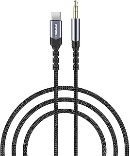 كيبل صوت RDS-A27 USB C الى AUX 3.5 ملم من نيكست ستور، موصل هاي فاي للسيارة ومكبرات الصوت، سلك مضفر متين بطول 1.2 متر، متوافق مع ايفون 15 وسامسونج جالكسي وايباد.
