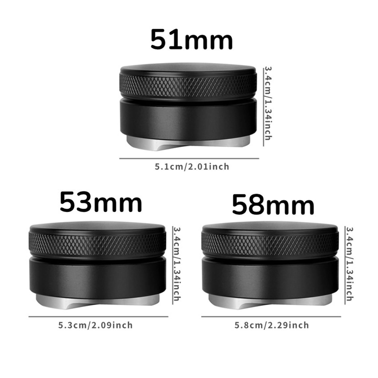 Strumento/livellatore for caffè, 3 inclinazioni angolate, regolabile, adatto for portafiltri con profondità di 51/53/58 mm(3PCS,51mm)