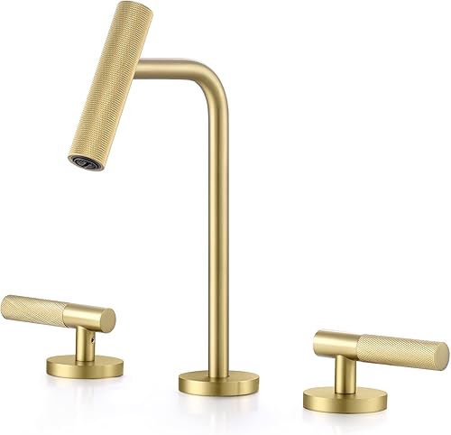 Miniatura 1 de SMALIIBUSS Grifos de baño generalizados, grifo de fregadero de baño de 8 pulgadas, grifos de baño para fregadero de 3 agujeros, grifo de baño de 2