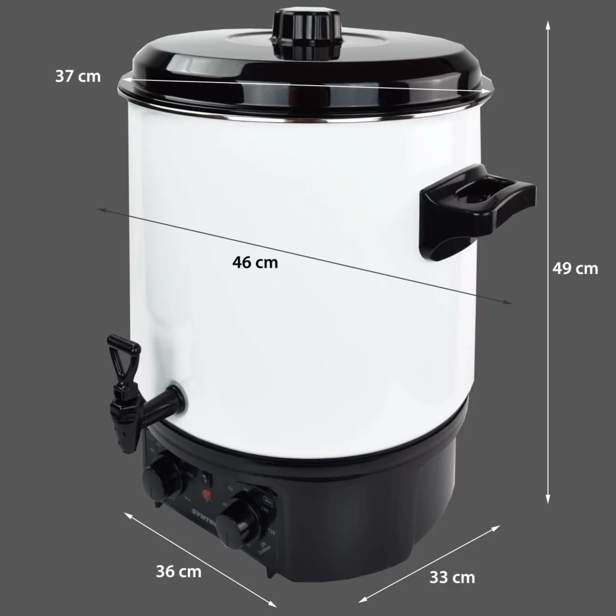 Syntrox Germany Einkochautomat 27 Liter 1800 Watt Glühweinkocher mit Zapfhahn