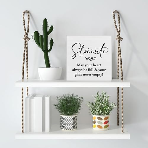 Miniatura 5 de Irish Blessing May Your Heart Always Be Full - Cartel de madera con tema de Slainte, decoración del día de San Patricio, decoración del hogar y