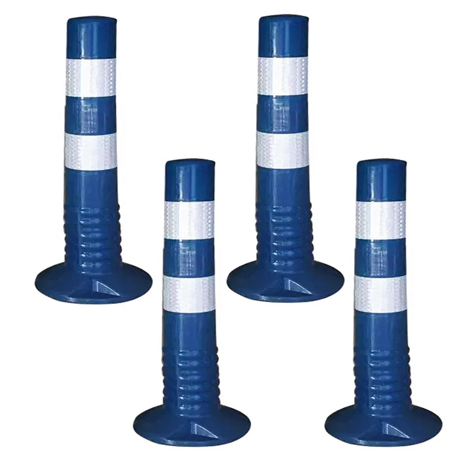 IUokLU Driveway Barrier Traffic Barricade - 18" & 30" Flexible PU Plastic Cones（Blue-4 Pack/17.7in）