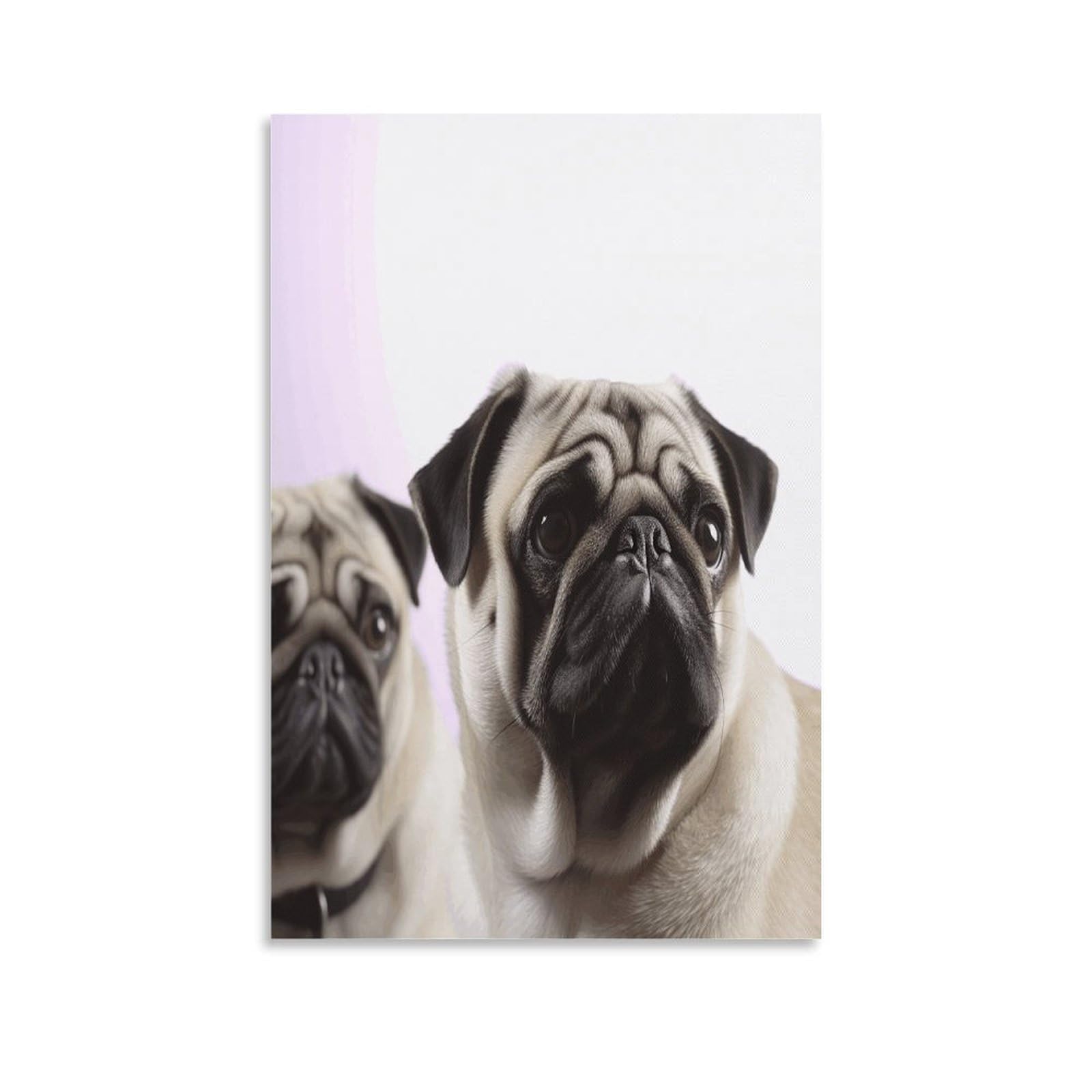 VstaDank Pug Dog Canvas Wall Art on Canvas Prints Artwork Exquisite Decor Artwork Hang Wall Picture Hangable Decor Painting Picture Printed Poster Art for Home Decor 24x36inch(60x90cm)