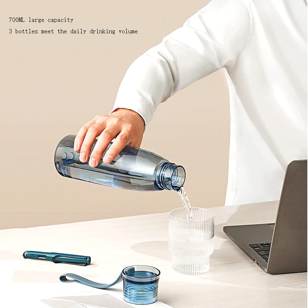 BPA -Frree-Wasserflasche für Büros und Fitnessstudios breiter Mund leicht, um Wiederverwendbare Wasserflasche mit großer Kapazität zu tragen (Color : Grau)