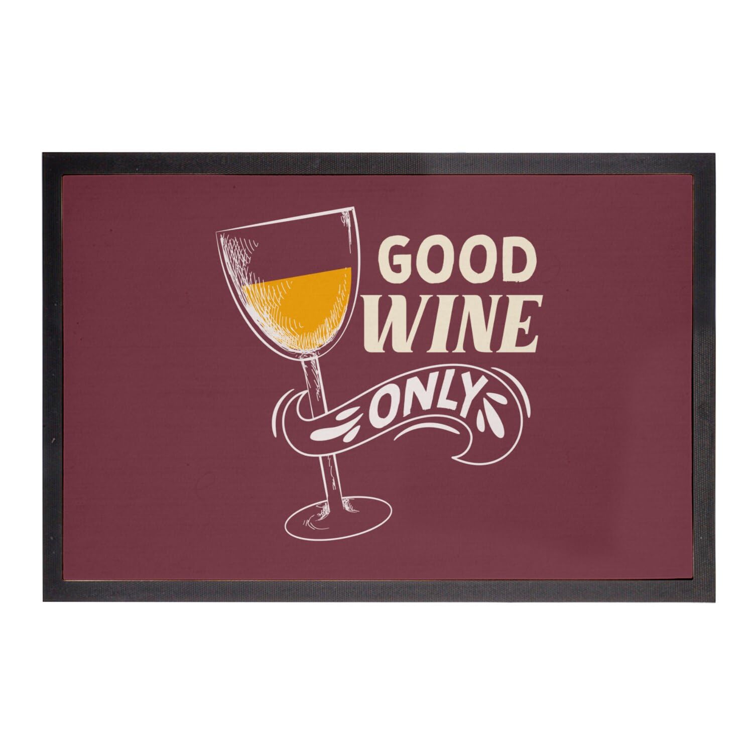 Paillasson rouge de luxe 75x50cm tapis de sol Good Wine Only