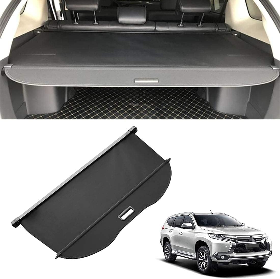 Cubierta de maletero retráctil y cortina de carga para Mitsubishi Pajero Sport 2016-2021
