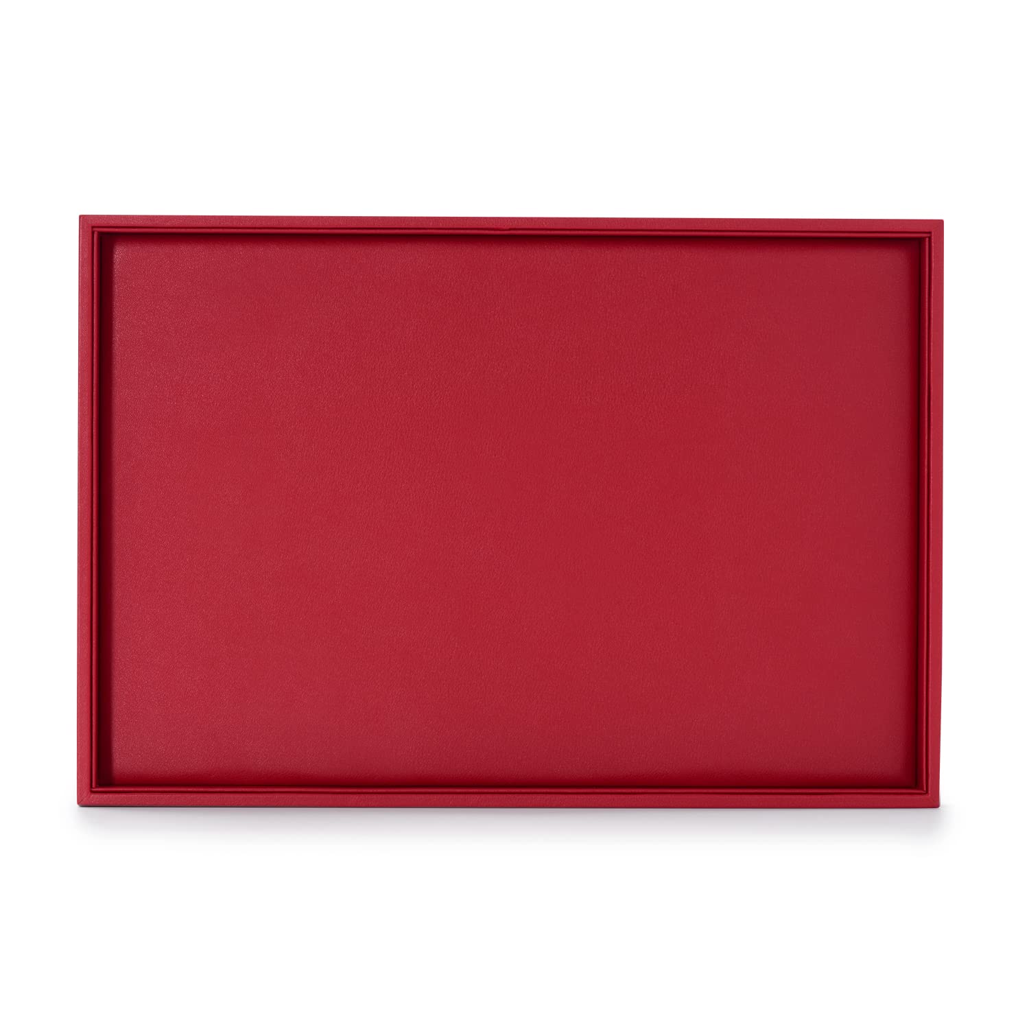 Oirlv Magnifique plateau à bijoux en cuir rouge empilable pour présentation de bijoux