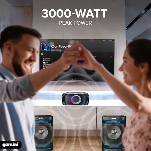 Miniatura 3 de Gemini Sound GSYS-4800 Sistema estéreo Bluetooth para el hogar, 3000 vatios, altavoz de fiesta de alta frecuencia de 12 pulgadas y tweeters de 1.9