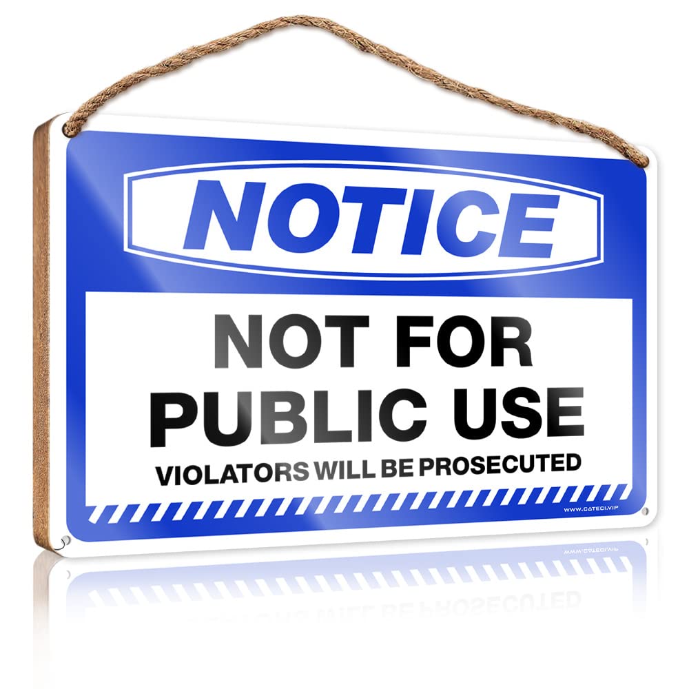 YYHLEH Funny Decor For Home Notice Not For Public Use Wooden Sign Spring Porch Sign Hanging Plaque Wooden(23X35CM)