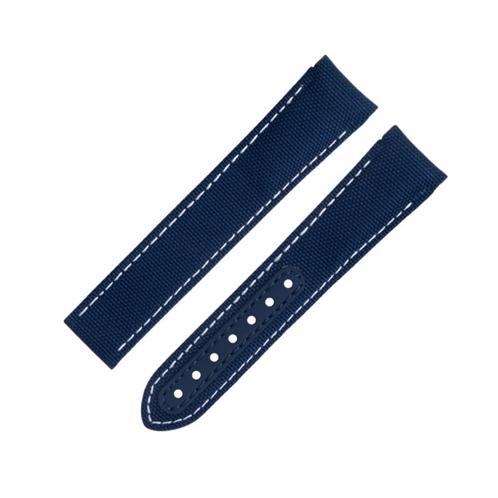 Bracelet montre nylon bleu 20mm EZZON compatible Omega Seamaster Speedmaster De Ville - 8
