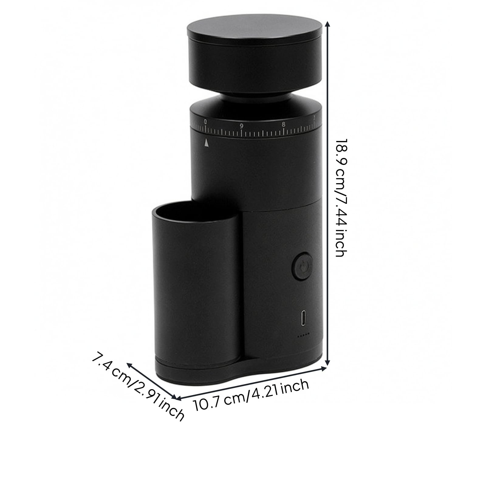 Macinacaffè a Batteria Compatto | Macinacaffè con Contenitore per Macinato, Tile, caffettiera, caffettiera a stantuffo