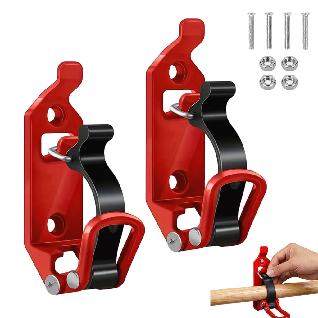 Serplex 2Pcs Shovel Mount Heavy Metal Rubber Clamps Quick Release Tool Holder for Trucks ATVs Garage Wall Mounting and Outdoor Equipment Storage-image-0